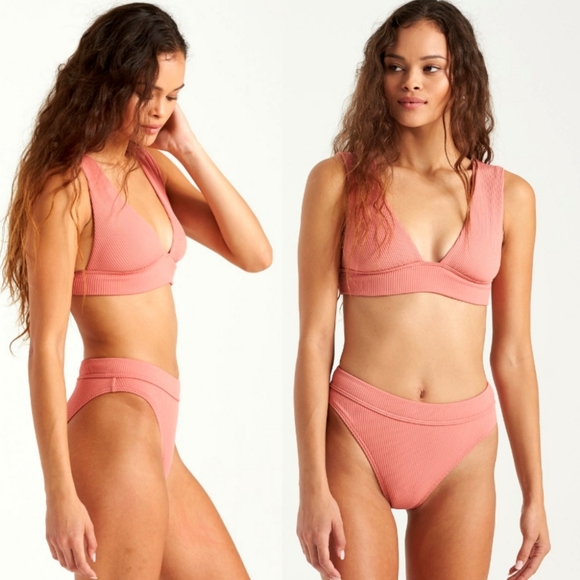 Billabong Sand Dunes Ribbed Bikini Set Dusty Rose - Picture 10 of 15